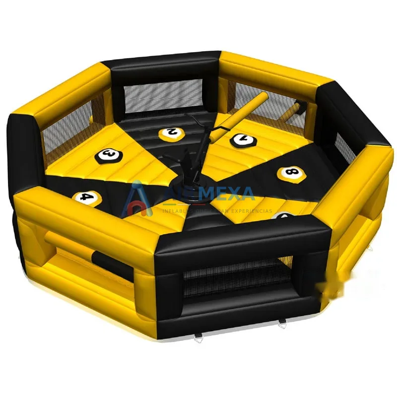 Juego inflable Meltdown con bicicletas para 6 jugadores en evento